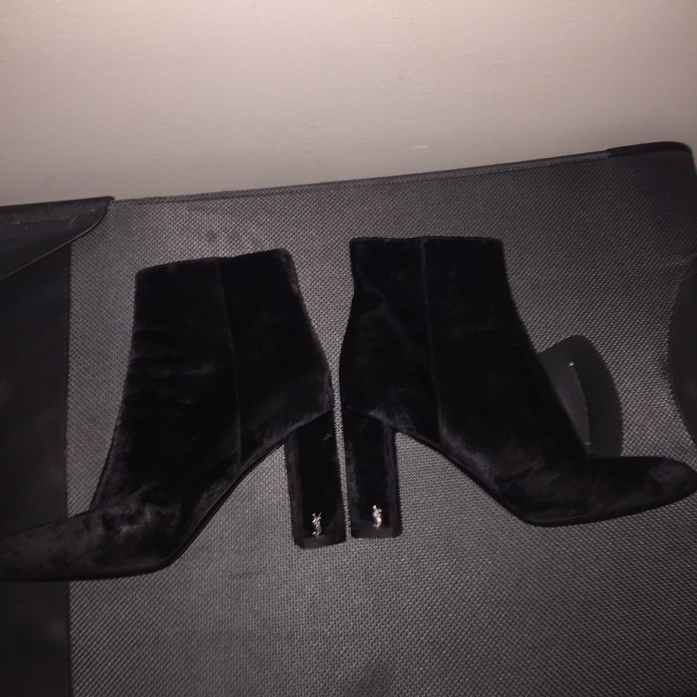 Velvet Saint Laurent YSL booties